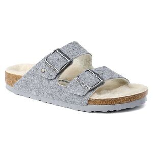 Birkenstock Arizona Happy Lamb Wool Shearling Sandals Kids Size EU 32 US 1 Gray